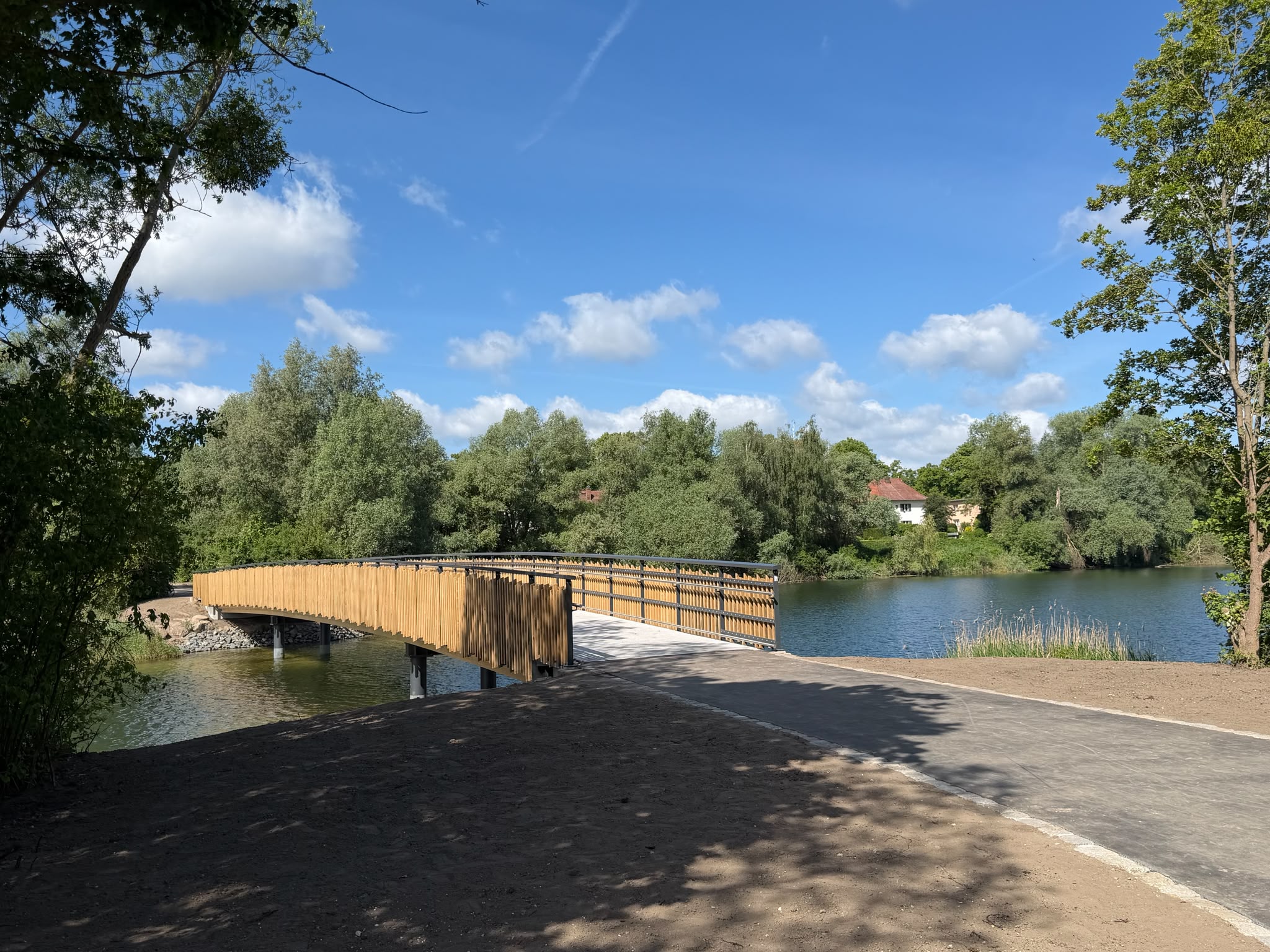 Feierliche Eröffnung der Brücke Steg über die Spektelake in Berlin Spandau